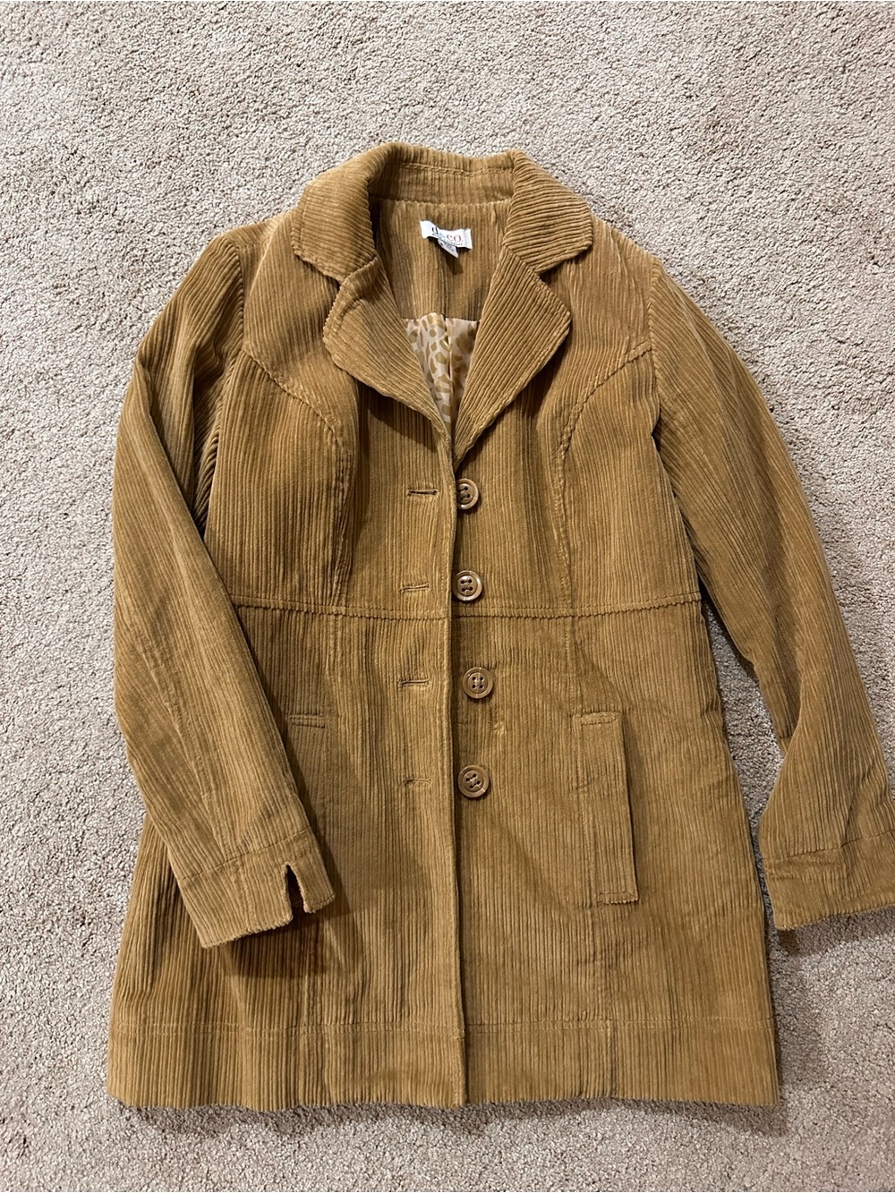 XXS mustard corduroy coat
